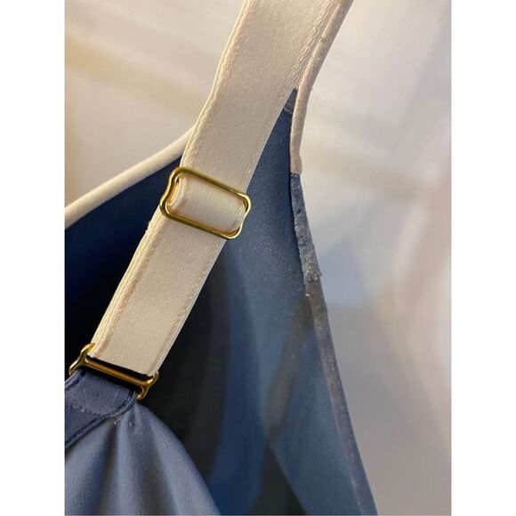 Soma 38DDD embraceable FC front clasp lace trim blue cream - Picture 5 of 5